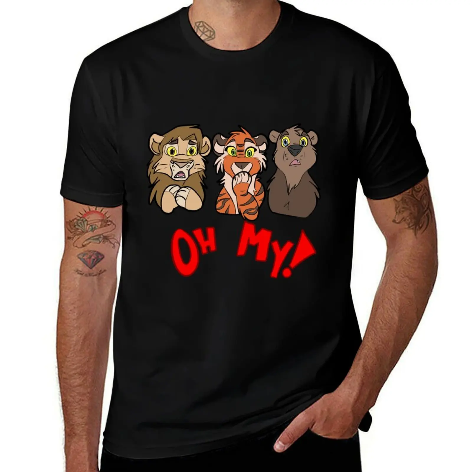 

Lions and Tigers and Bears, Oh My! T-Shirt man t shirt luxury man tshirt t shirt for man 100 percent cotton T-Shirt
