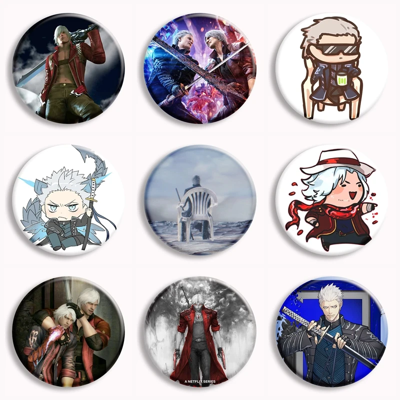 Game Devil May Cry Demon Hunter Anime Soft Button Pin Hot Game