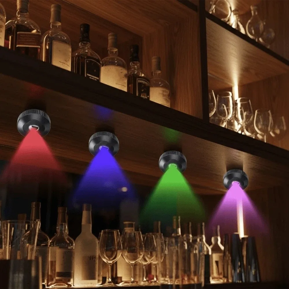 3 Pcs/set Rechargeable Under Cabinet Light Remote Control Stick On Design RGB Mood Nightlight Color Changing Mini LED