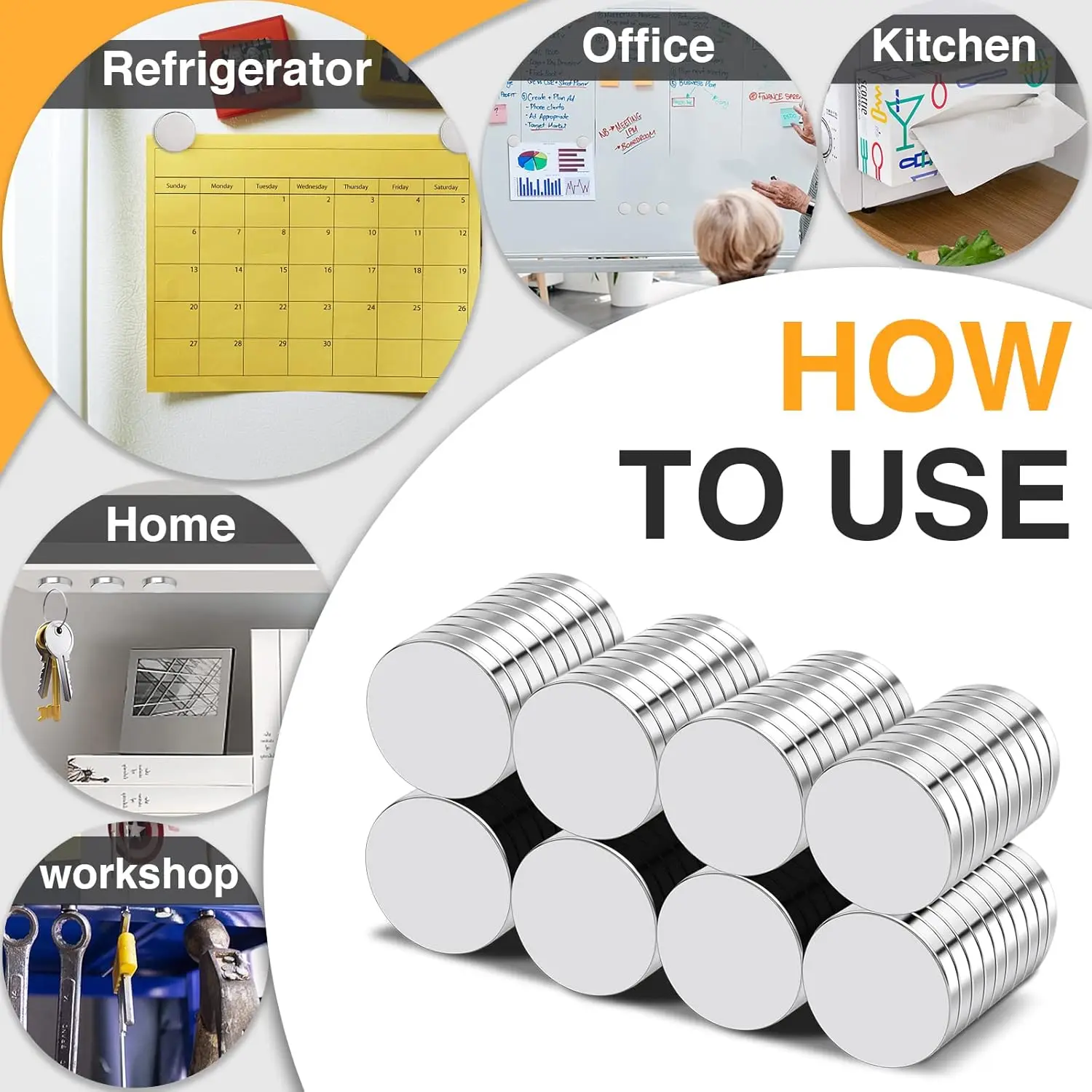 Super Powerful Magnet Round Disc Strong Magnet for Fridge Home Office Craft 5x2 6x2 8x2 10x3 12x3 15x2