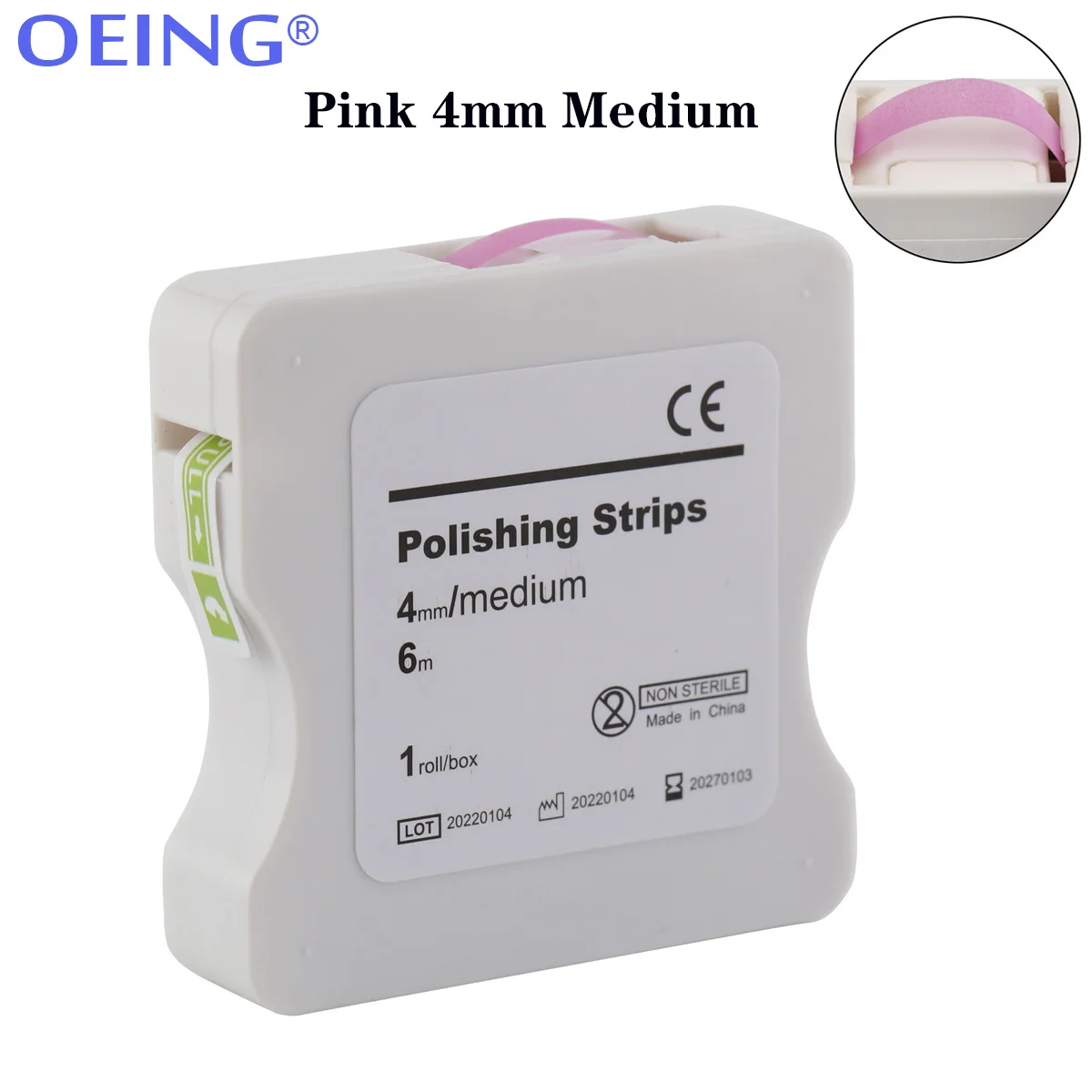 OEING 1Roll/Box Dental Polishing Strip Whitening Sanding 4mm*6m Tooth Interdental Resin Surface Grinding Dentist Material