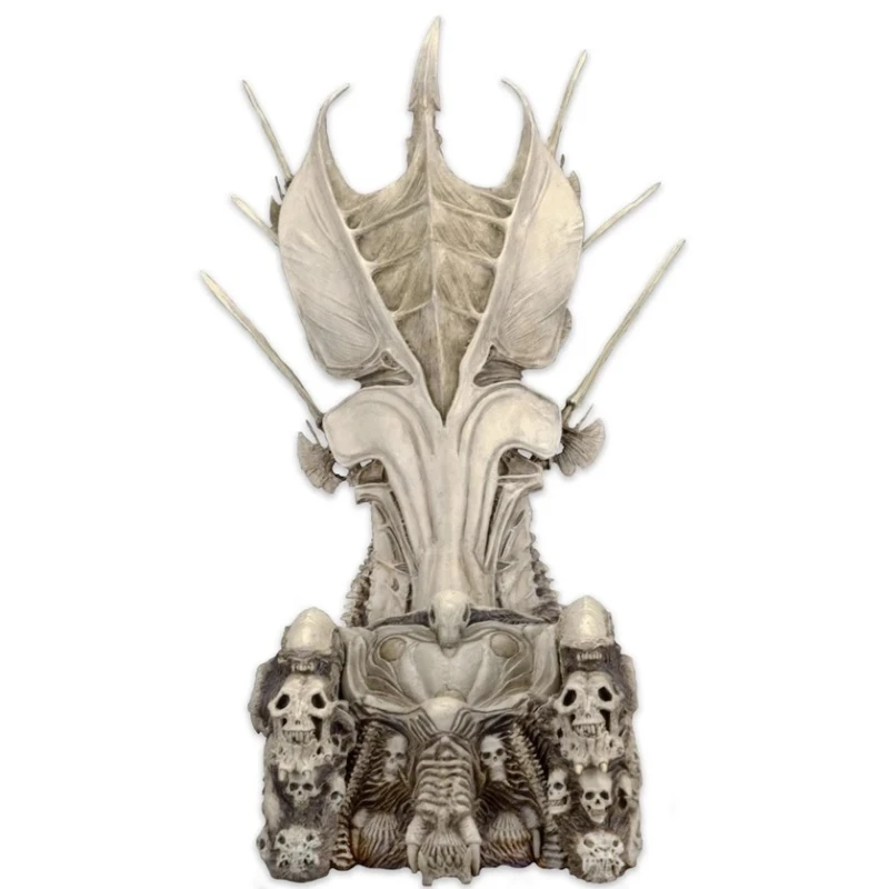 35Cm Pvc Neca Predator Clan Leader Throne Skull Throne Action Figure Collectible Ornament Model Garage Kit Toys Gift