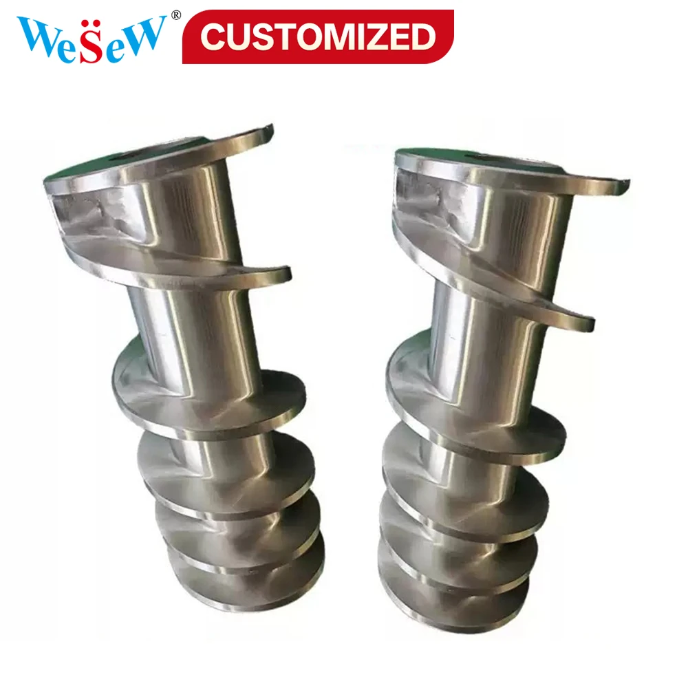 Non-standard Custom Weld-Free Stainless Steel Feed Screw Large-Diameter Spiral Conveyor Shaft Rod 200kg Load Capacity Hollow-Rod