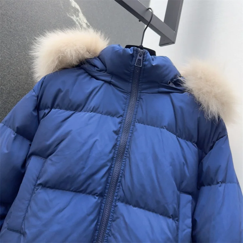سترة نسائية سفلية 2025 شتاء جديد بسحاب معطف سميك دافئ بقصة ضيقة معطف سميك قابل للفصل بياقة من فرو الثعلب معاطف سفلية y2k معاطف منتفخة بقلنسوة #4
