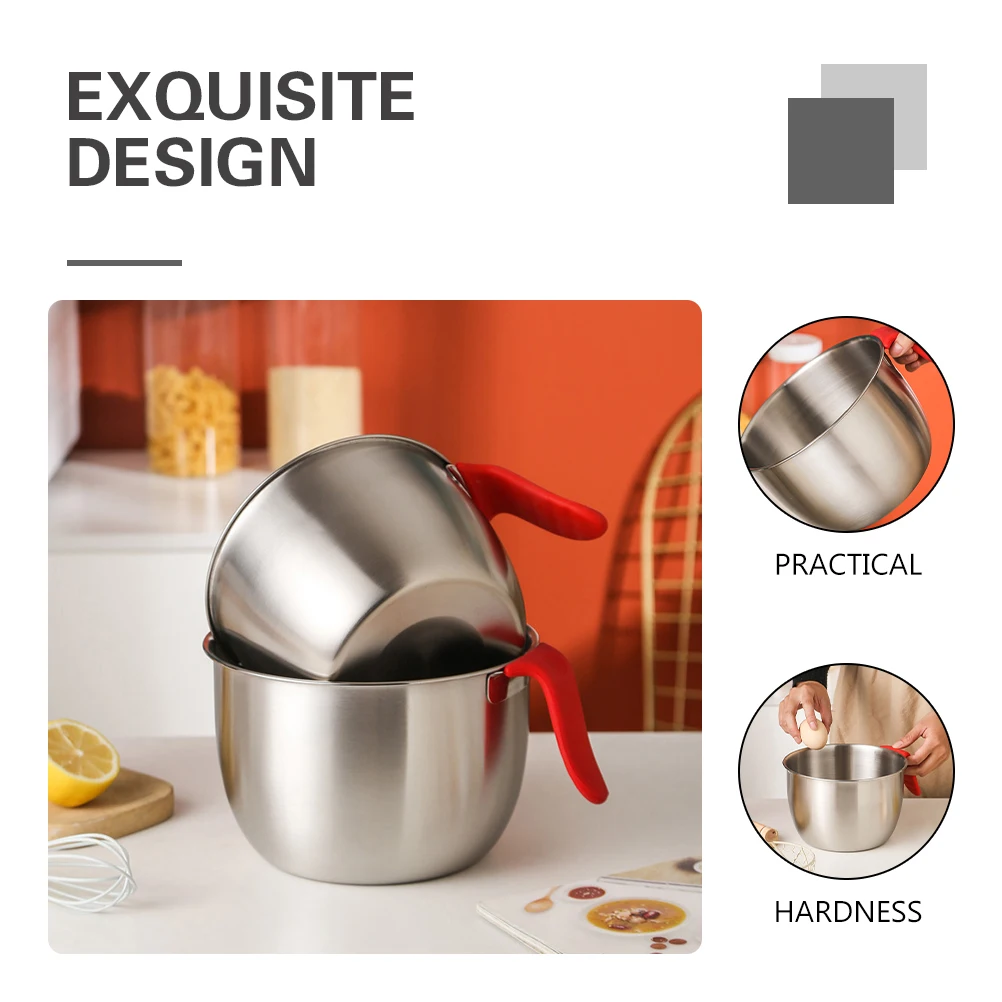 

Stainless Steel Mixing Bowl Egg Beater Thick Deep Design Plastic Containers Lids Kitchen Gadget Food Storage Salad Pasta