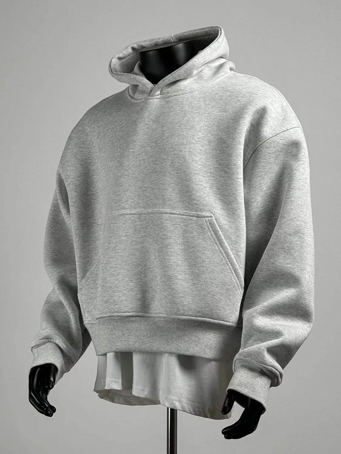 Damen Herren Hoodie, Damen Baumwoll-Sweatshirt mit Kapuze, einfarbig, lässig, locker geschnitten, langärmelig, Mädchen Jungen Kurz-Sweatshirt, Studenten-Hoodie – Detail 3