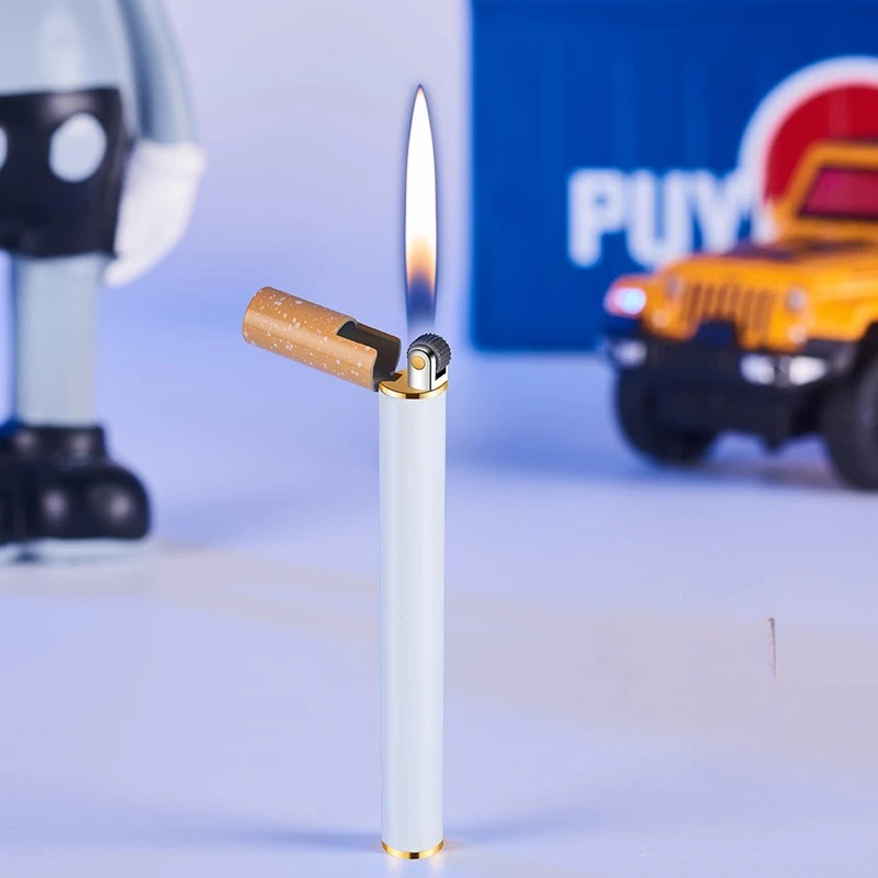 Mini Slim Cigarette Grinding Wheel Open Flame Lighter, Metal Creative Personalized Lighter Welcome Wholesale