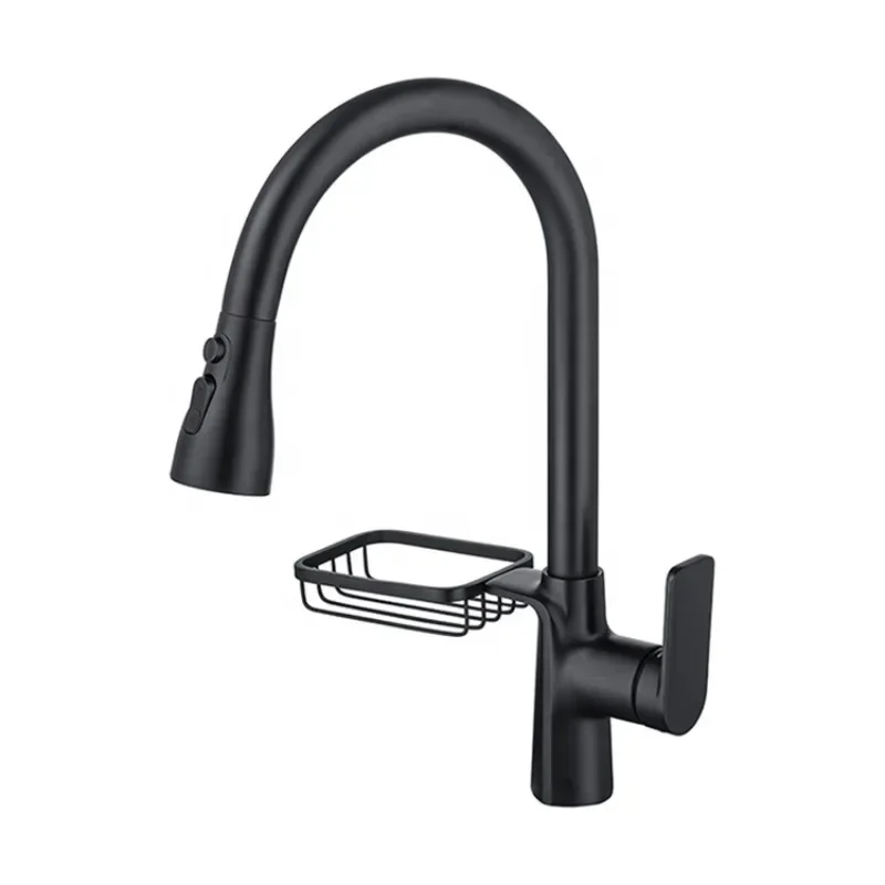 

Matte Black 7 Shape High Arc Hot And Cold Kitchen tap Single level Stainless Steel Kitchen Sink Faucet Wish Shelf