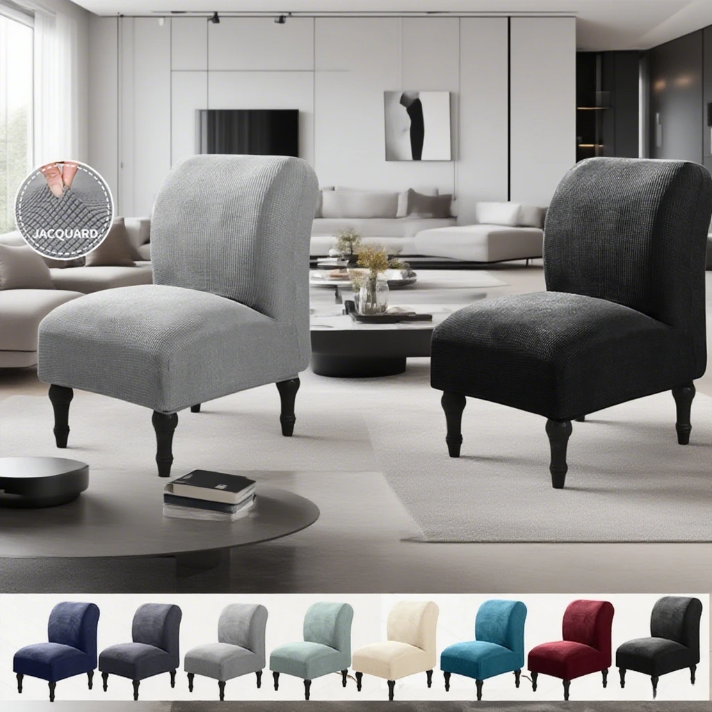 

1Pc Thickened High Solid Color Fat Person Covers Stretch Fabric Perfect for Hotel Single Armless Sofas/ Dining Room Living Room