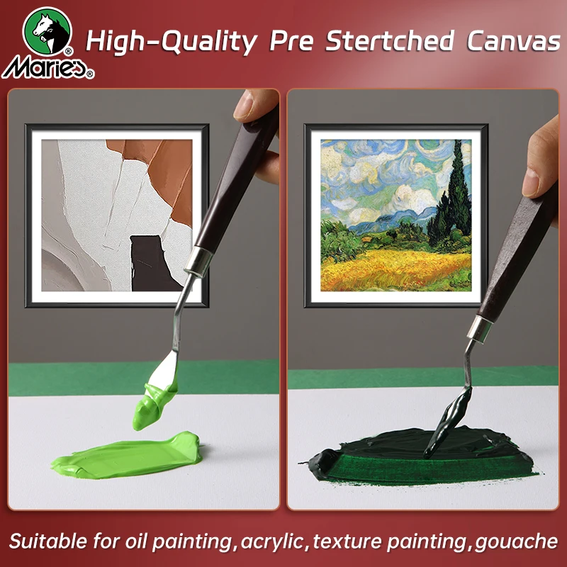 Marie\'s Round Prepared Canvas,Circular Blank Stretched Canvas for Acrylic,Gouache, Tempera,Flow Pouring Paint,for Childs,Adults