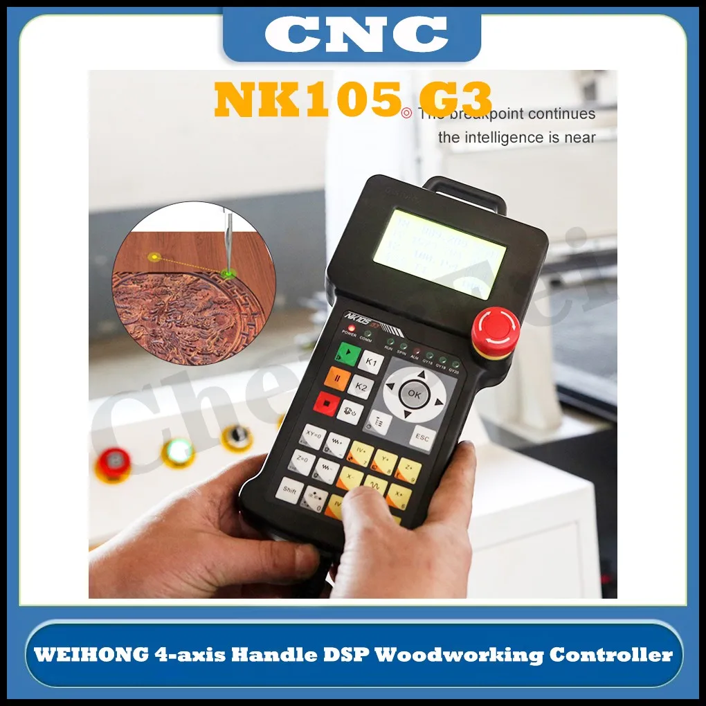 Mới Nhất Weihong Nk105 G3 Dsp Tay Cầm Điều Khiển 3 Trục 4 Trục Nc Phòng Thu Điều Khiển Chuyển Động Hệ Thống Cnc Router Tự Động công Cụ Đổi
