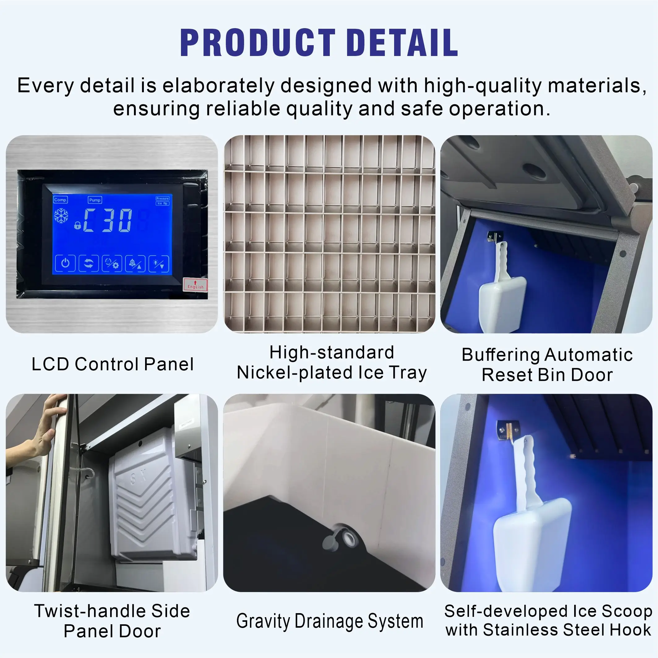 BY-420A(B) Air Cooled Half-square Ice Maker Machine 180kg Hot Sale for KTV Bars and Catering Equipment