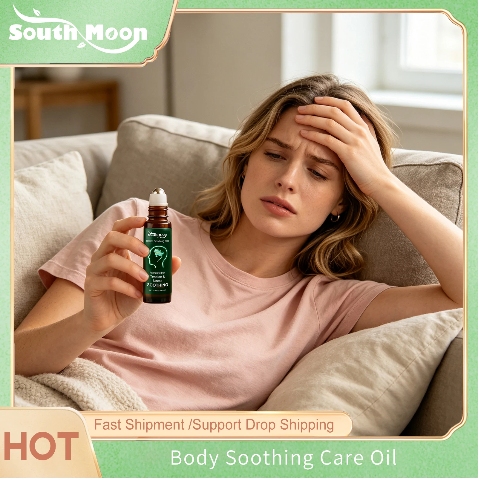 South Moon Body Care Refreshing Roll-On Oil Soothing Stress Headache Relief Oil Essential Oil Stick Chinese Body Care Products