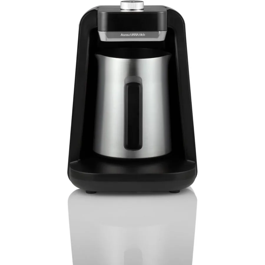 ماكينة صنع القهوة والمشروبات التركية الغنية سبين برو مع تقنية المخملية 120 فولت 5 أكواب وعاء طبخ من الفولاذ المقاوم للصدأ زعانف كروم #2