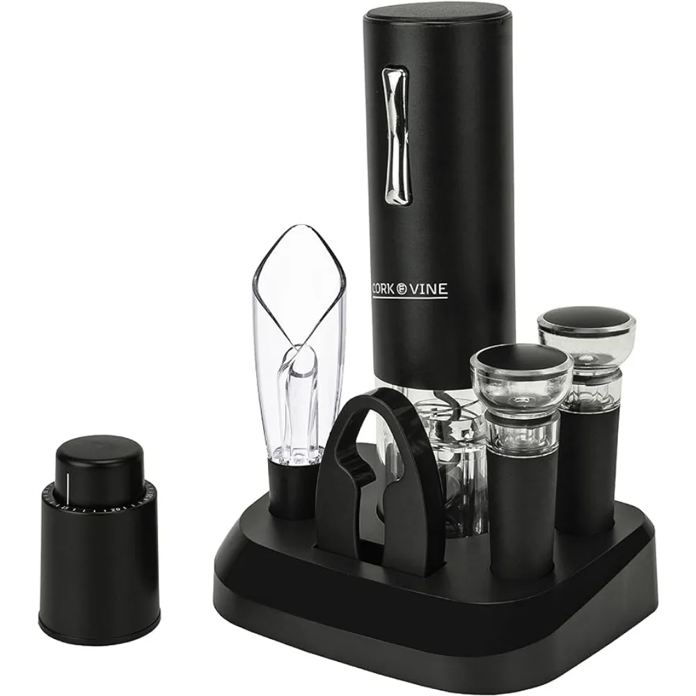 Rechargeable 7-piece set of wine | Electric bottle opener, charging dock | Wine stopper, inflator, foil cutting machine