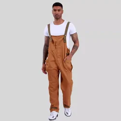 Retro Vintage Loose Silhouette Workwear with Shoulder Straps and Adjustable Camisole Jumpsuit for Men