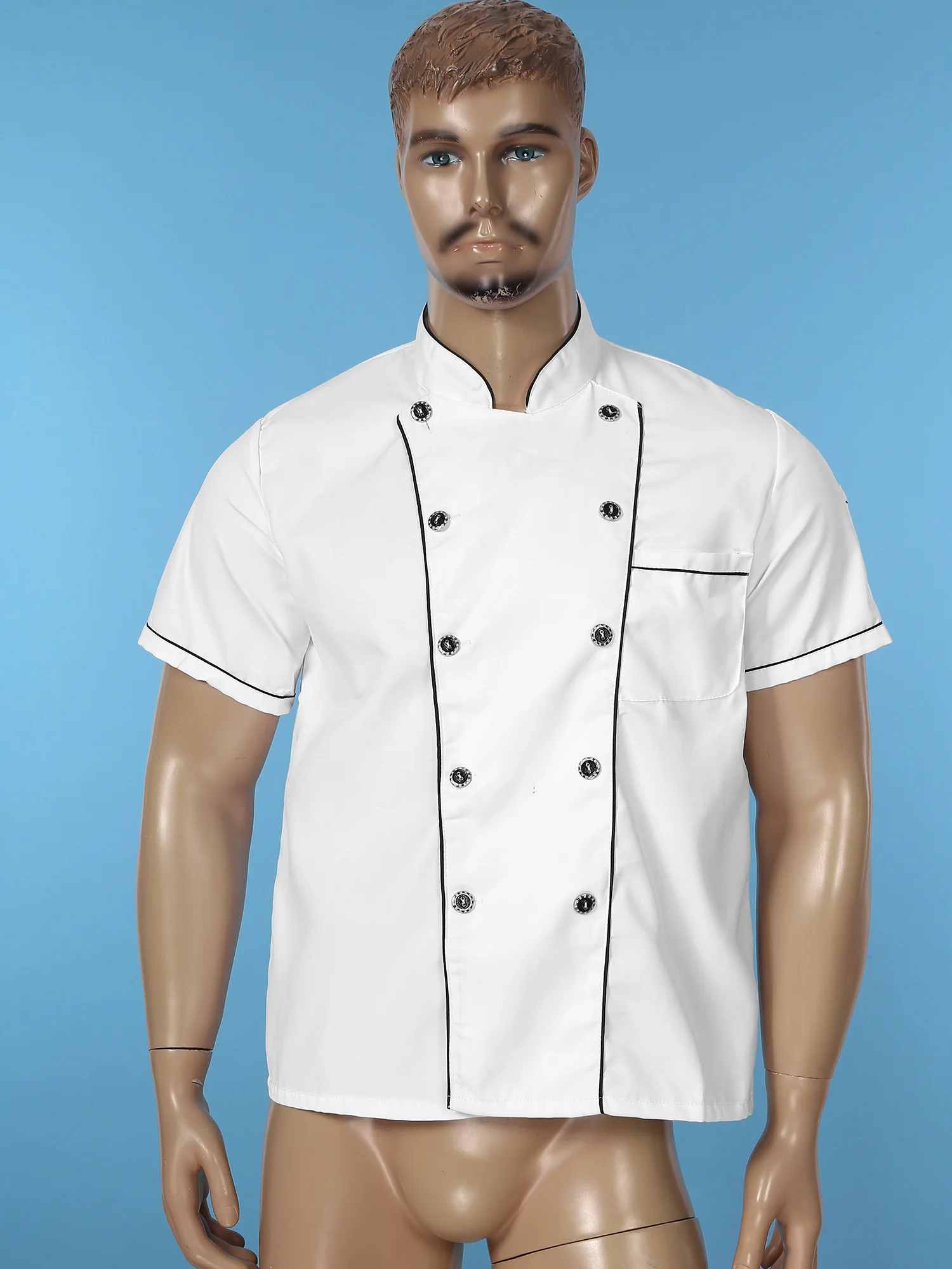 Mens Womens Chef Shirt adulti cucina uniforme da lavoro cuoco giacca cappotto Hotel ristorante mensa Cake Shop Cafe Food Service Costume