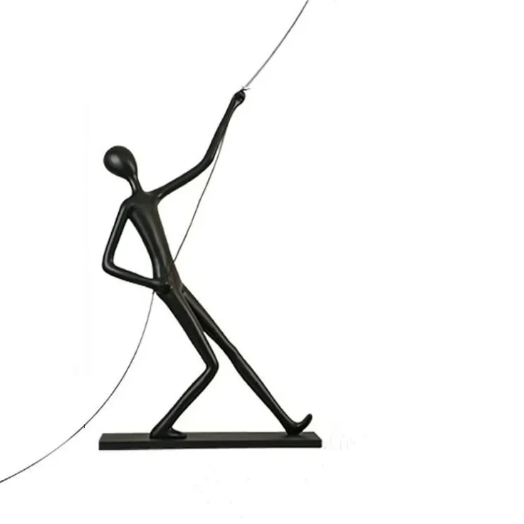 

Скульптурная лампа-фигурка человека из смолы, напольный светильник для выставочного зала.