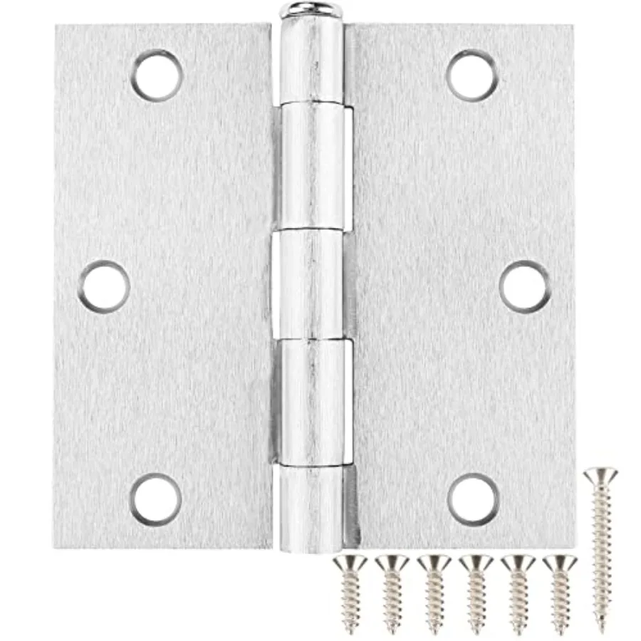 

Nickel Door Hinges Satin Nickel 3.5 x 3.5 Inch Interior 3 1/2 Inch Door Hinges Brushed Nickel Square Radius Corners Iron Bifold