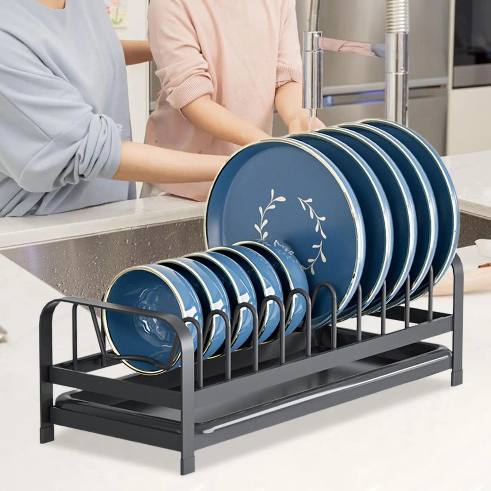 

Dish Drying Rack Organizer Rack Kitchen Utensils Drainer Rack Dish Storage Holder Stainless Steel for Home Pantry Serving Tray