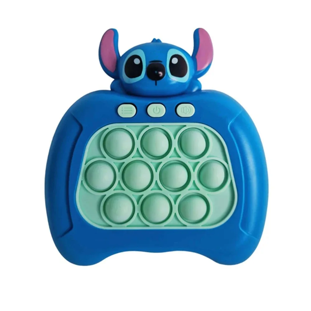 Sanrio Stitch Quick Push Bubbles Game Machine Kids Fun Whac-A-Mole Squeezing Anti Stress Sensory Bubble Fidget Toy Gifts