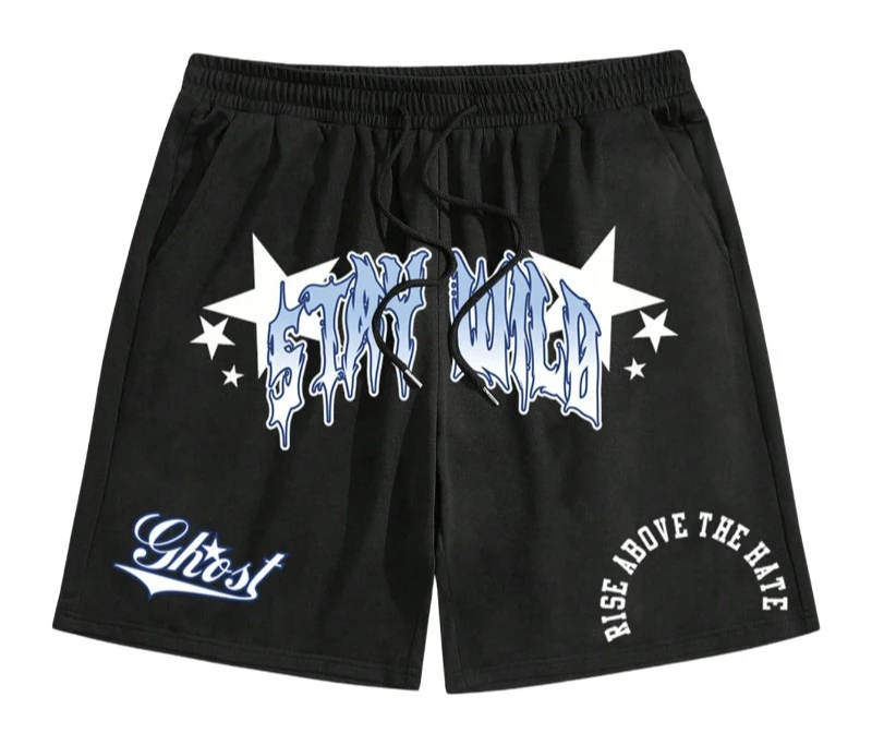 Men's Letter Graphic Drawstring Waist Shorts Summer Casual Workout Athletic Gym Track Shorts Streetwear
