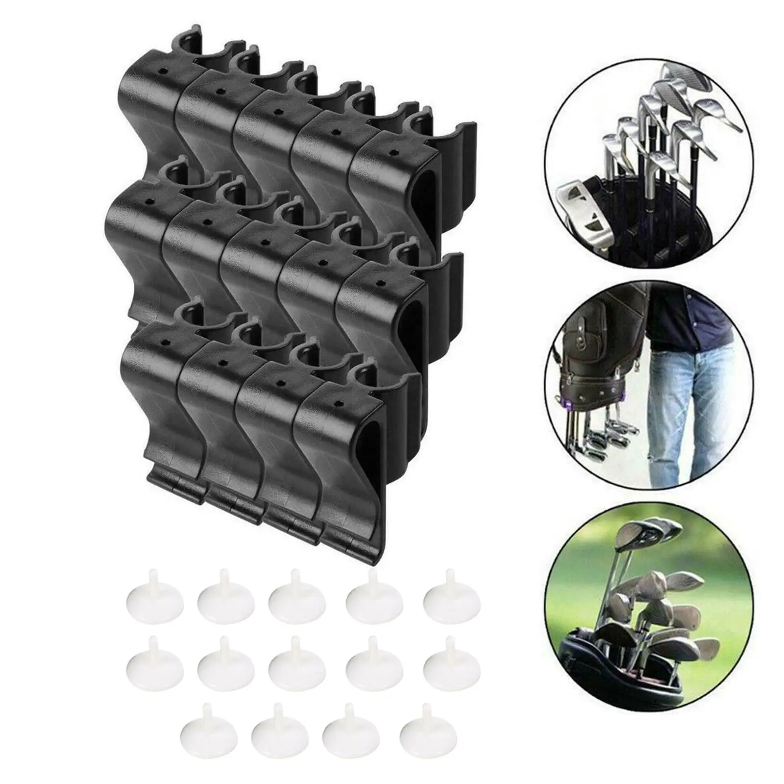 Golf Bag Clip Holder Durable Golf Putter Clamp Holder Club Clip Ball Organizer for Golf Training Equipment Accessories 14pcs