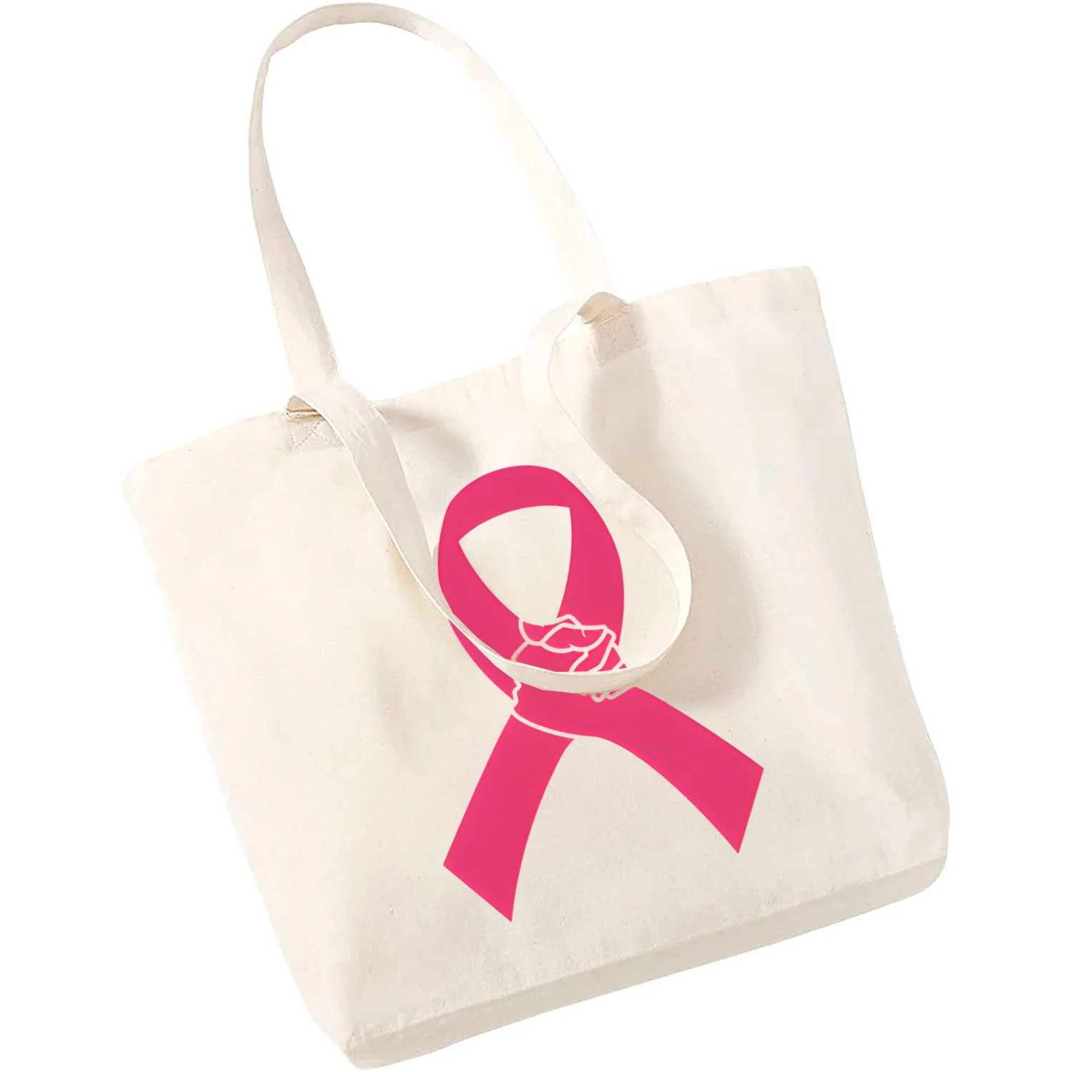 Ottobre rosa modello di consapevolezza del cancro al seno borsa per la spesa riutilizzabile borsa Casual grandi borse con manico superiore per le