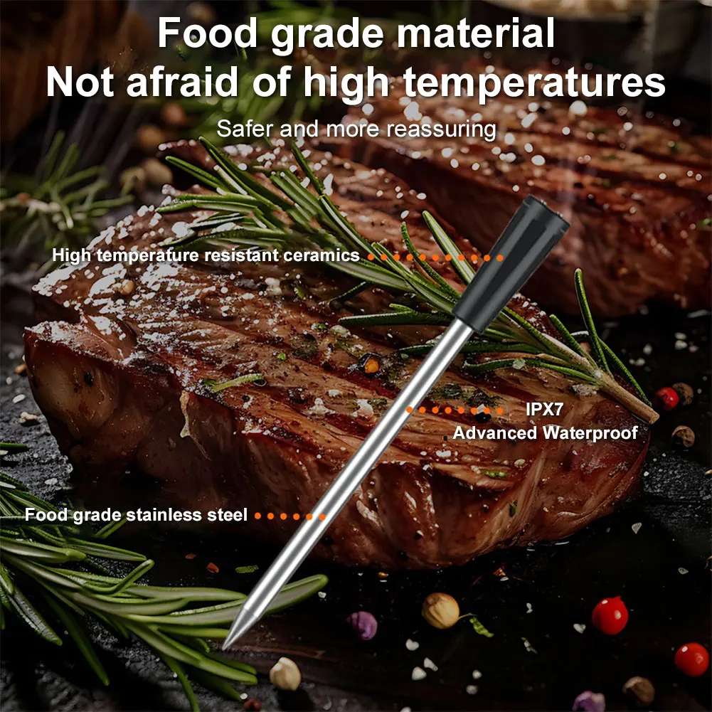 

Wireless BT Meat Thermometer Ultra-Thin Probe Smart Meat Thermometer Digital Meat Thermometer for BBQ Oven Grill & Smoker