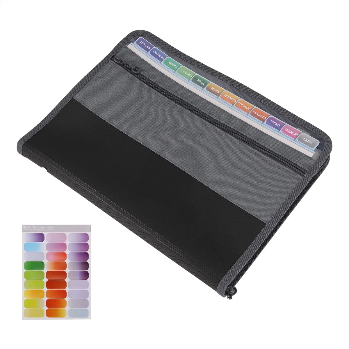 HITL 13 Pocket File Folder Storage Rack,File Box Storage Bag,with Zipper, Suitable for A4 Paper, Banknotes,Document Receipt A