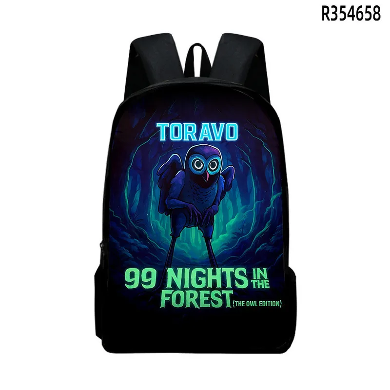 حقيبة ظهر 99 ليلاً في الغابة للطلاب حقيبة مدرسية بطبقة مزدوجة للأطفال حقيبة مدرسية حقائب كتب هدايا عيد ميلاد عالية الجودة
