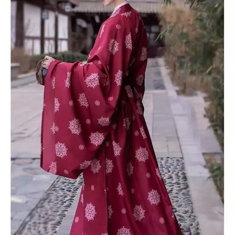 Original Hanfu Men Women Song Dynasty Wide Sleeves Round Neck Robe Halloween Royal Prince Cosplay Costume Stage Performance Suit
