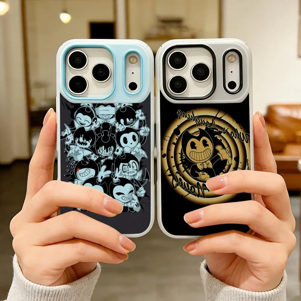 

Character B-Bendy Phone Case Colorful 2‑in‑1 Jelly Matte Clear Full Protection Case For iPhone 11‑17 Series
