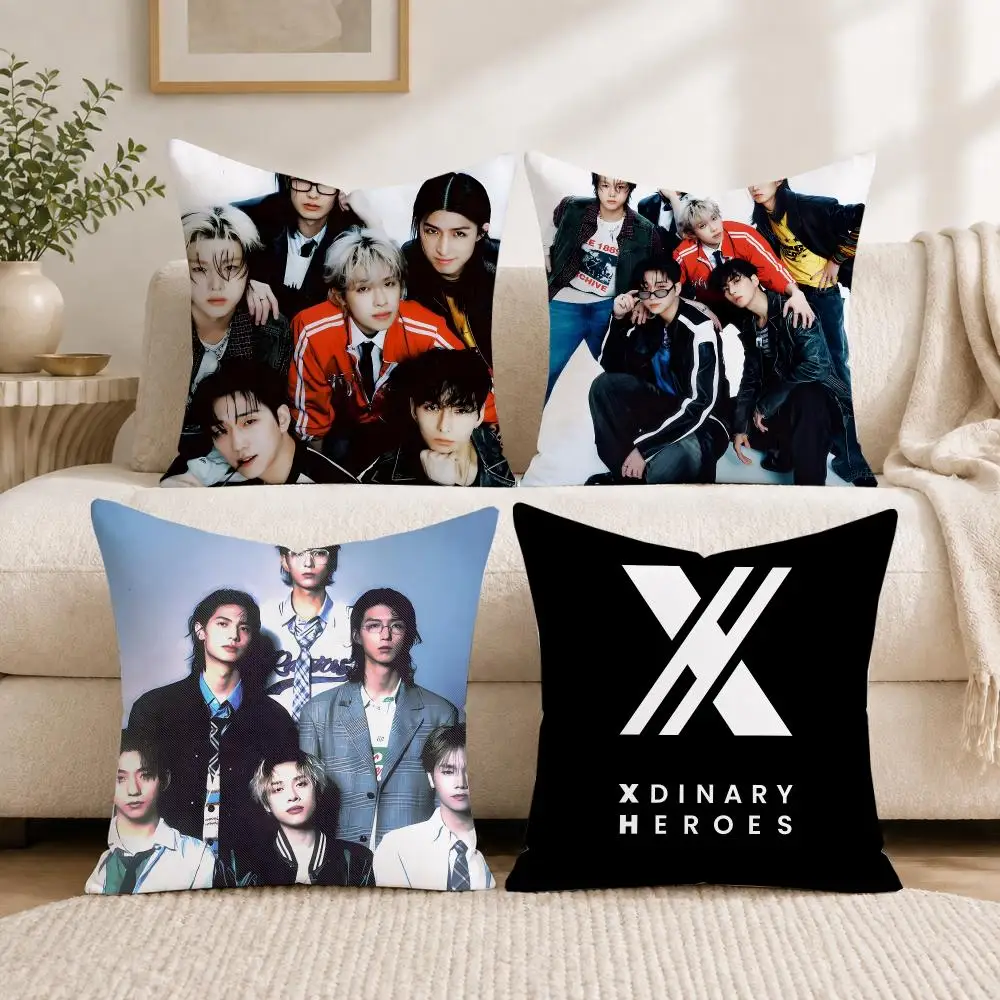 Band X-Xdinary Heroes Cushion Cover Plush Decorative Pillow Case With Hidden Zipper Fashion Room Decor For Home