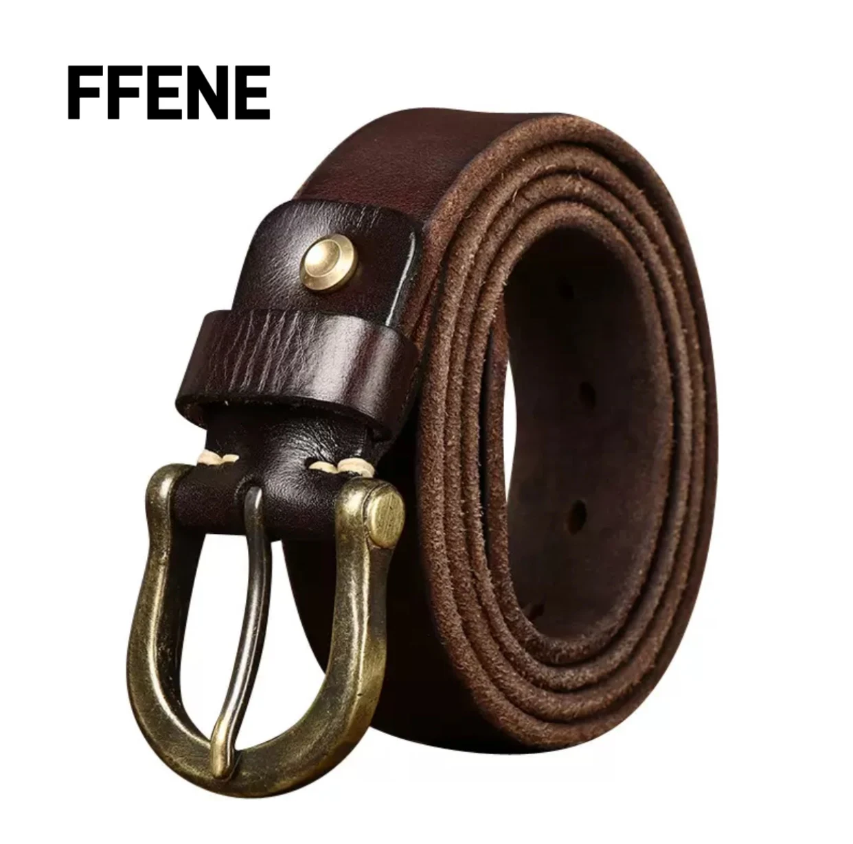 

Hot sale Thick and thick luxurious and high-end leather belt for men, real leather fashionable trendy versatile belt