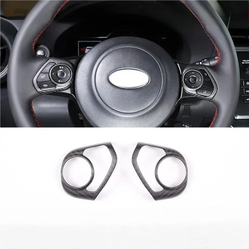 

For SUBARU BRZ For TOYOTA 86 GR86 GT86 Real Dry Carbon Fiber 2022-2023 Steering Wheel Button Stickers Interior Decoration