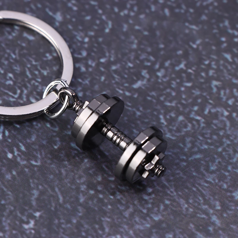 Mini-Hantel-Schlüsselanhänger aus Metall für Männer, Doppelhantel, Fitness-Promotion, kleines Geschenk, Zubehör zum Aufhängen am Rucksack oder Schlüsselbund – Detail 10