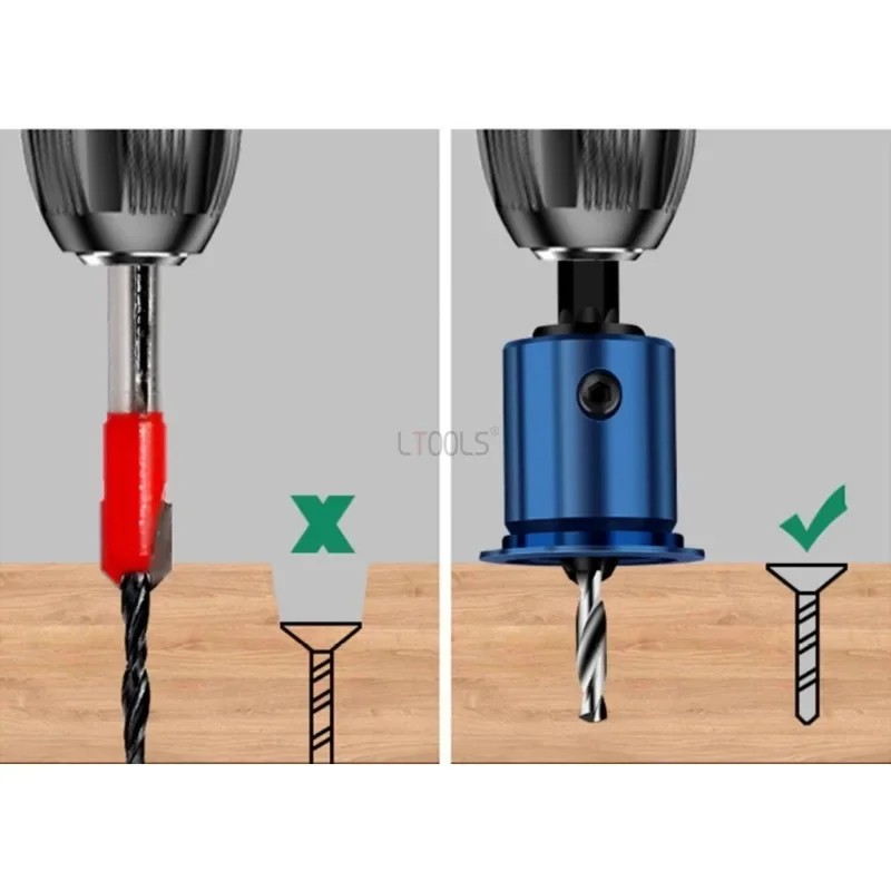 Imagem -04 - Hexagonal Shank Carpintaria Escareado Broca Limit Hole Opener Piloto de Perfuração em 1