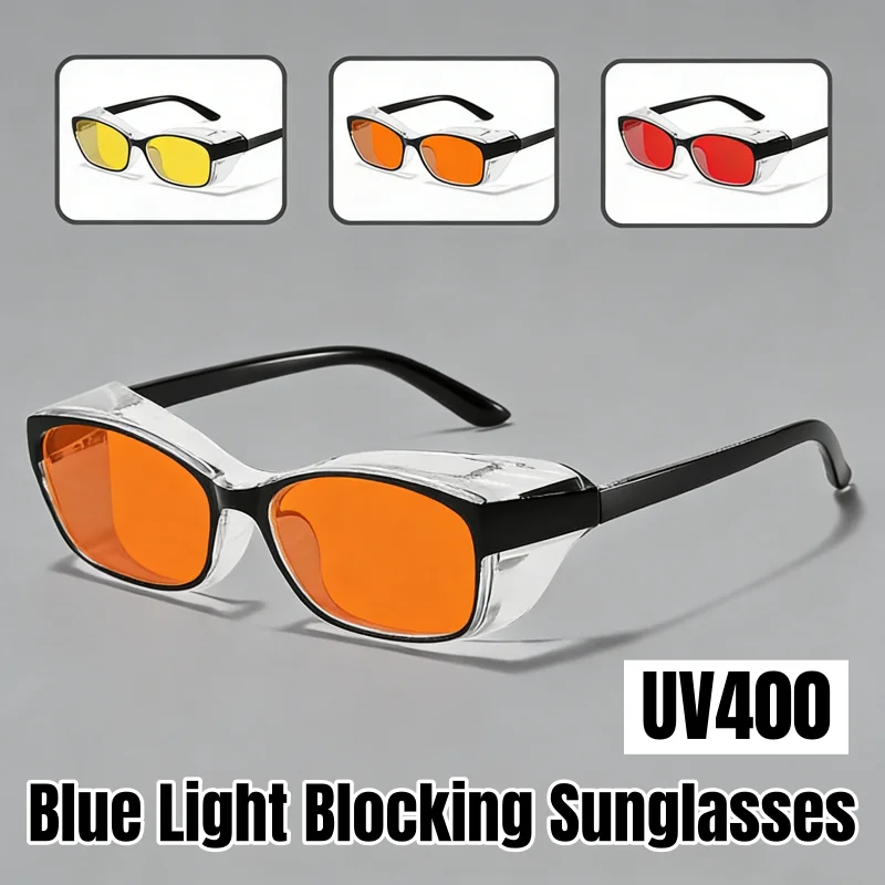 

New Trend Orange Red Lenses Sunglasses Vintage Fashion Night Vision Sun Glasses Computer Women Men Outdoor UV400 Goggle Shades