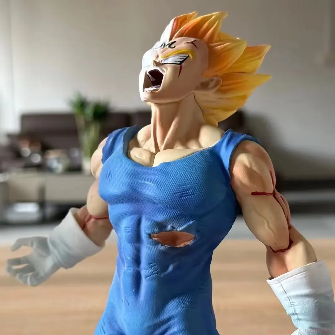 28 centimetri Anime SSJ Vegeta Dragon Ball Z Action Figure Battaglia Danni Majin Vegeta Figura Auto-destrazione Statua PVC Ornamenti Giocattolo Regali