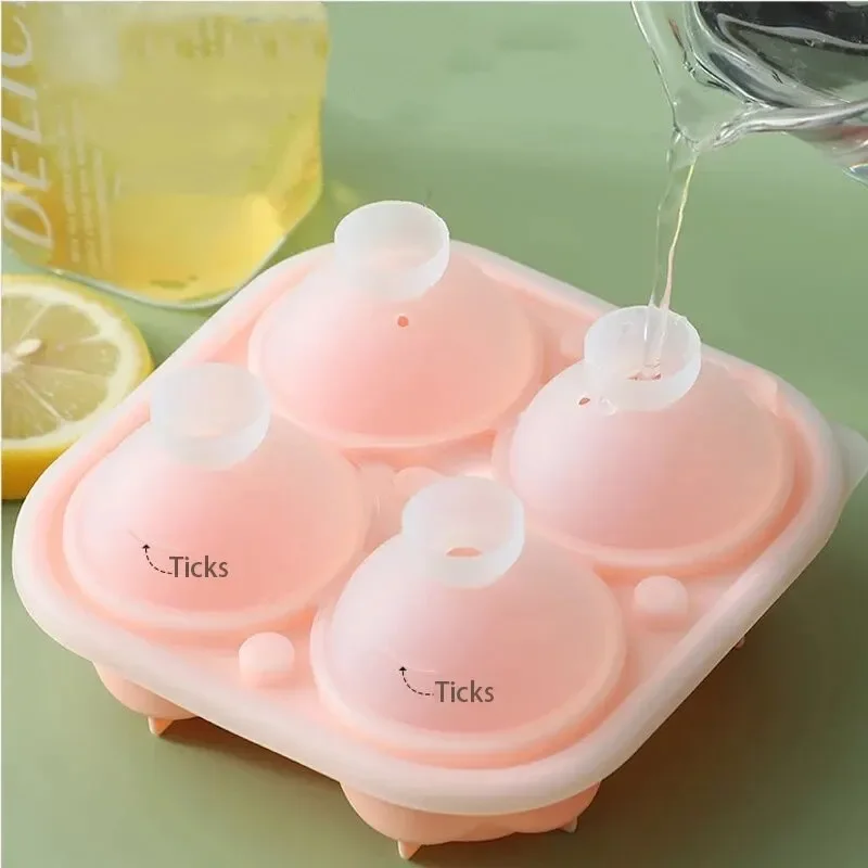 3D Rose Ice Molds 4 Holes Ice Cube Tray Mold Flower Shape Silicone 얼음 Mold Ice Ball Maker Bar 얼음 Cube Maker Tool