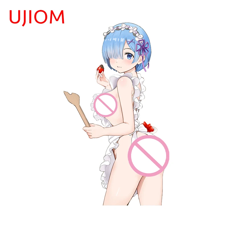 UJIOM 13cm × 7.3cm NSFW Rem Anime Wall Stickers Alluring Girl Decoration Chambre Decals Nice Waterproof Bathroom Accessories