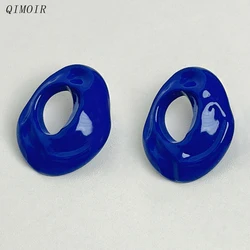 Irregular Metal Enamel Post Earrings For Women Elegant Fashion Jewelry Holiday Accessories Wholesale Shiny New Styles Gift C1557