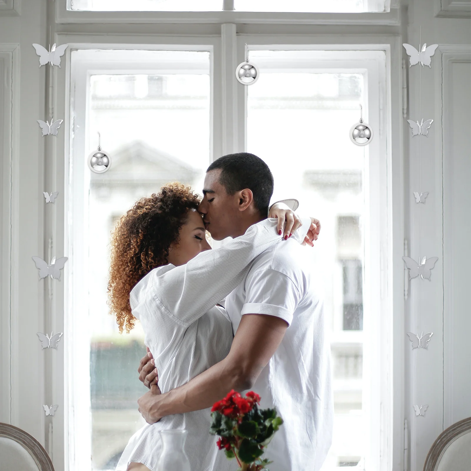 

12Pcs Hanging Light Balls Butterfly Decorations Ceiling Garland for Birthday Valentine's Day Christmas Baby Shower Festive