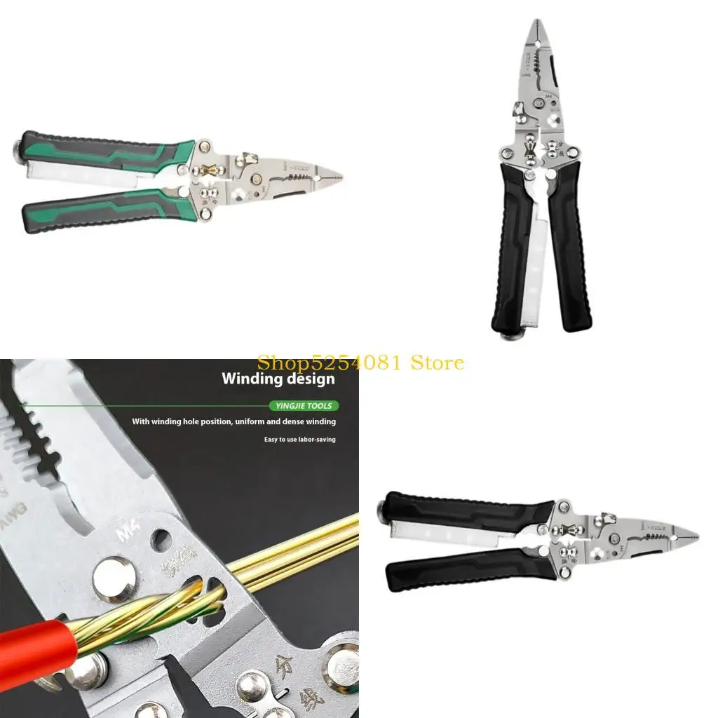 

AXYC Wire Stripping Crimping Tool with Voltage Tester Nonslip Handle For Home Wiring Electrical Projects