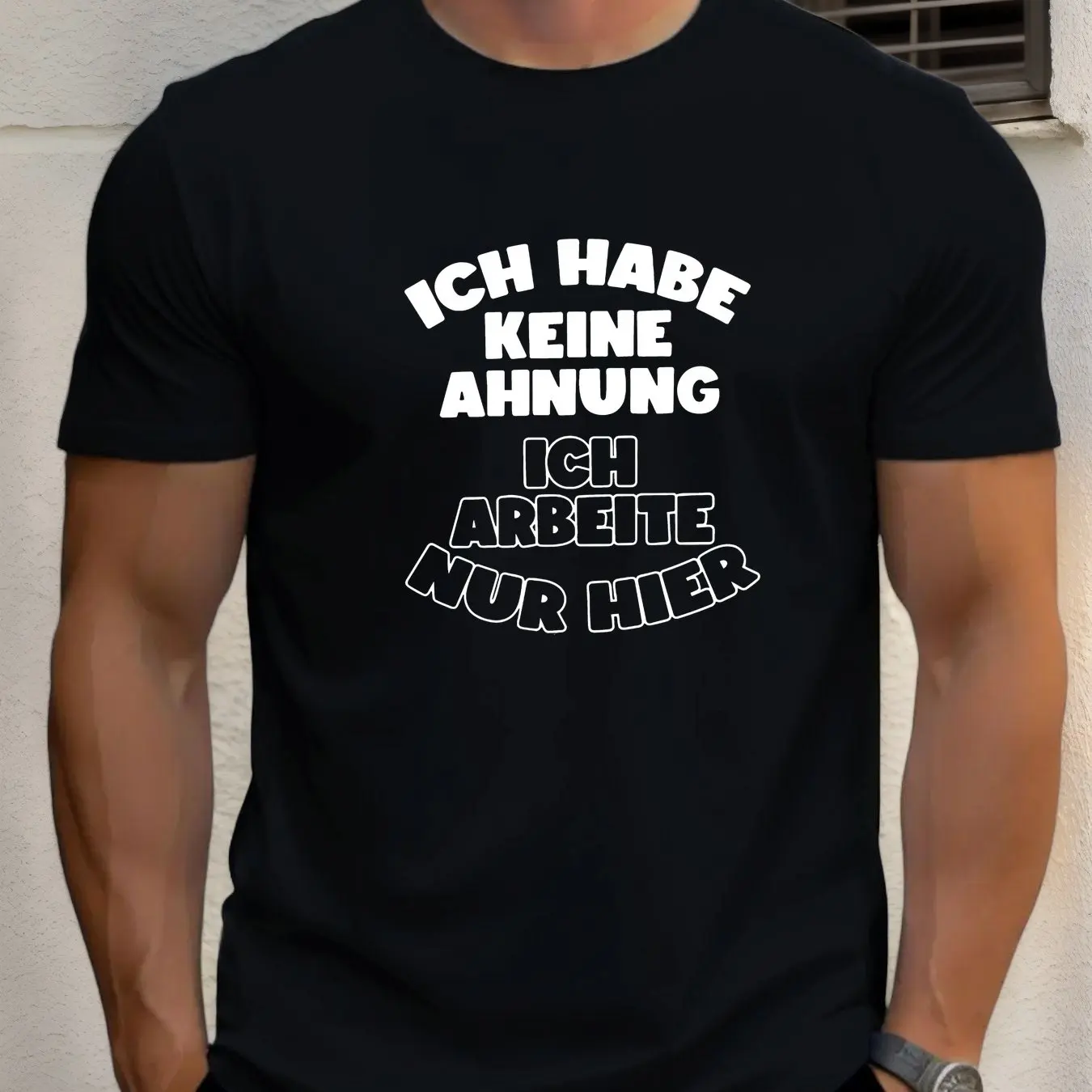 Ich Habe Keine Ahnung Ich Arbeite Nur Hier Men T-shirt Funny German Work Humor Tee Casual Cotton Short Sleeve Streetwear Tops