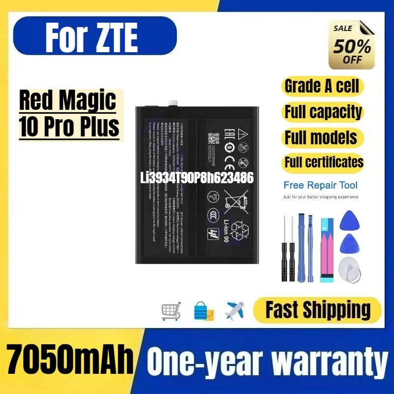 Li3934T90P8h623486 for ZTE Red Magic 10 Pro Plus Phone Battery High Quality Capacity Replacement Bateria Grade A Cell with Tools