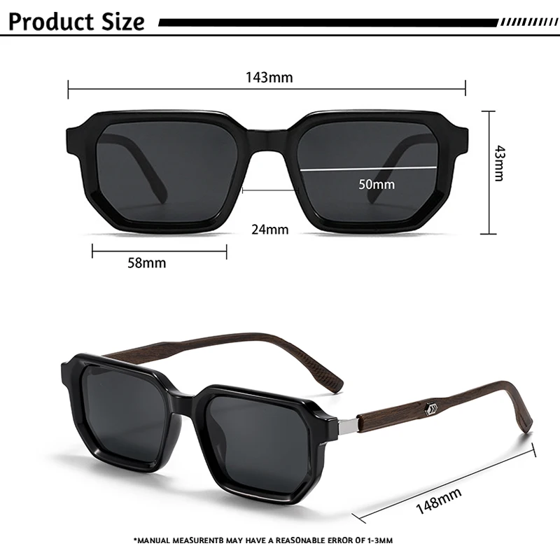 CATERSIDE Occhiali da sole polarizzati da uomo Design poligonale retrò Decorazione in metallo Occhiali da sole Occhiali da viaggio per feste da donna alla moda