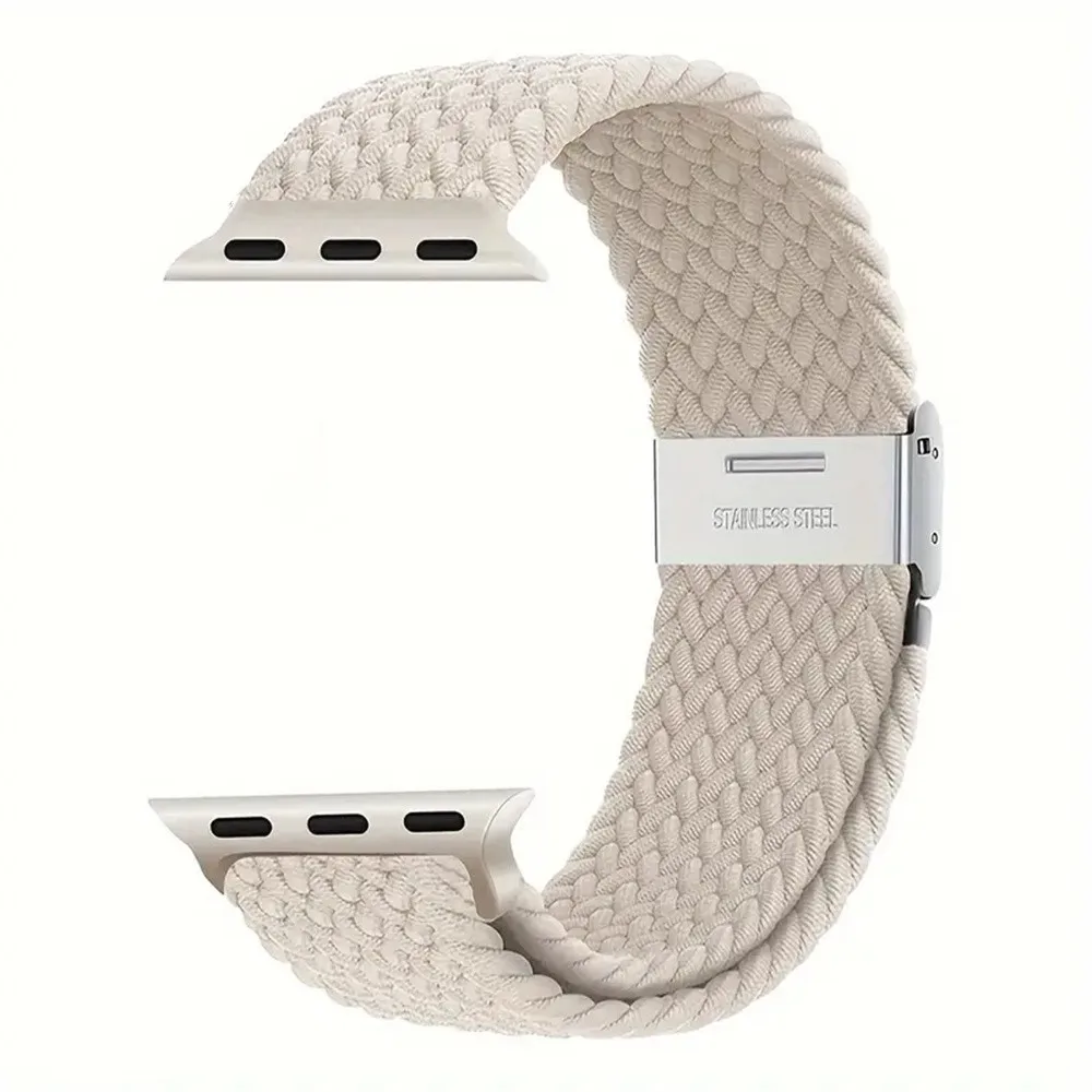 Nylon Elastic Strap For Apple Watch Band 49mm 45mm 44mm 42mm 41mm 38 40 mm Braided Solo Loop iWatch Series 10 9 8 7 SE 5 Ultra 2 image 4