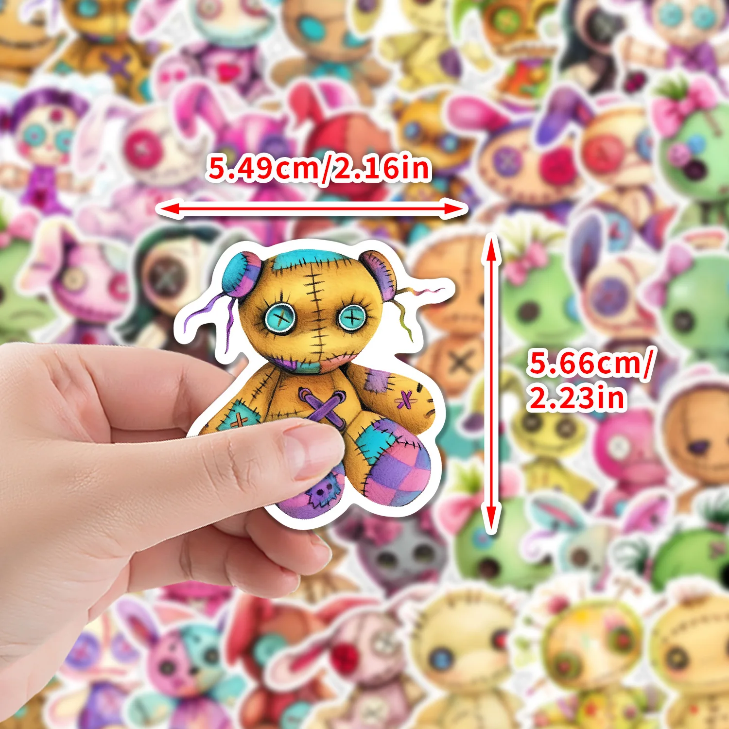 Pegatinas de muñecos vudú, decoración divertida de Graffiti, juguetes DIY de dibujos animados, maleta, nevera, portátil, guitarra, coche, bicicleta, monopatín, 10/30/50 Uds.